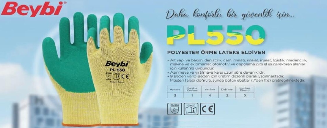 Beybi Pl550 yeşil camcı eldiveni, Beybi PL 550 eldiven