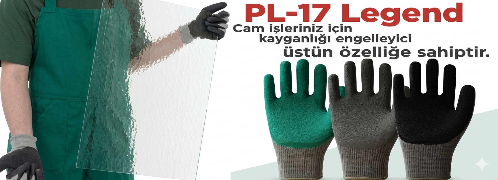 Beybi Legend Camcı Eldiveni, Beybi Legend PL17 yeşil camcı eldiveni