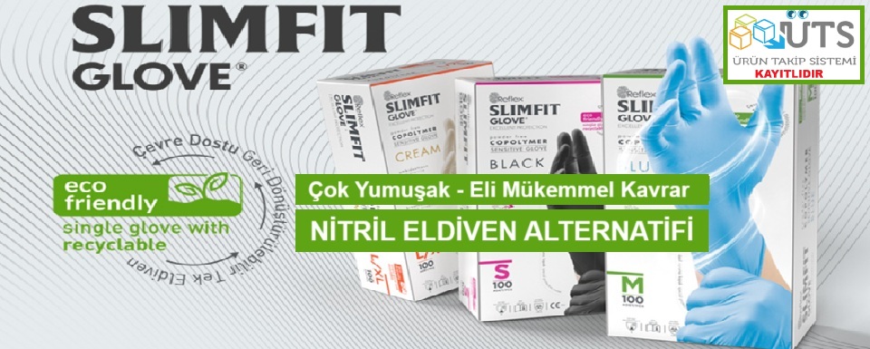 Reflex Slimfit Pudrasız Copolymer Eldiven, Slimfit Mavi Pudrasız Eldiven, Pudrasız Mavi
