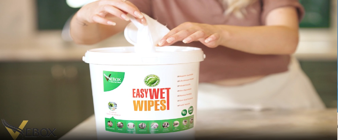 vebox endüstriyel ıslam mendil, kova ıslak mendil, yüzey temizleme ıslak mendil, wet wipes