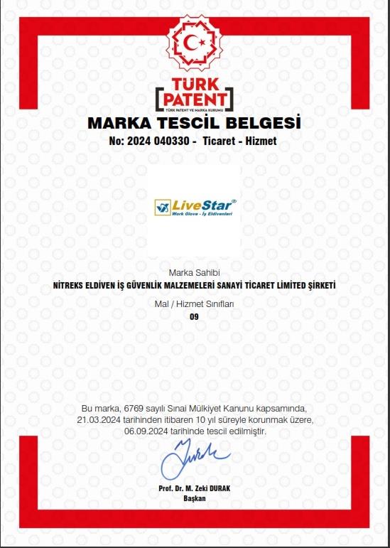 LiveStar Marka Tescil Belgesi