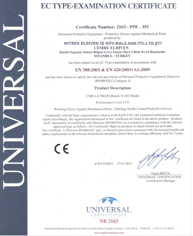 AT TİP İNCELEME SERTİFİKASI İNG.