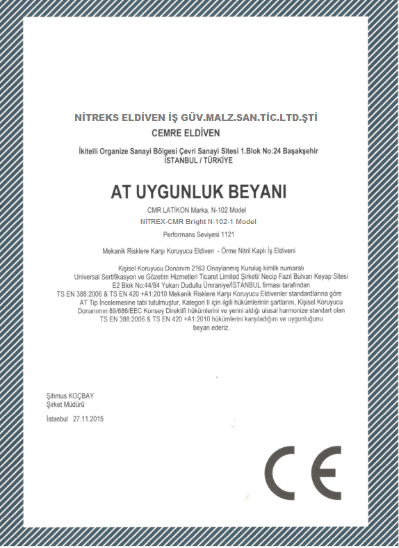 AT TİP İNCELEME SERTİFİKASI İNG.