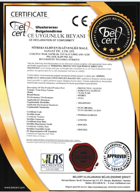 Nitrex Ce Belgesi
