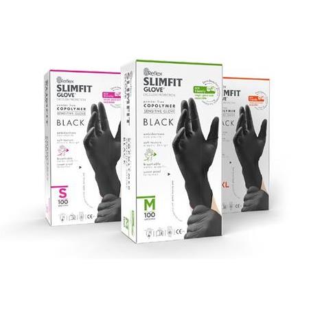 Reflex Slimfit Pudrasız Copolymer Siyah Eldiven