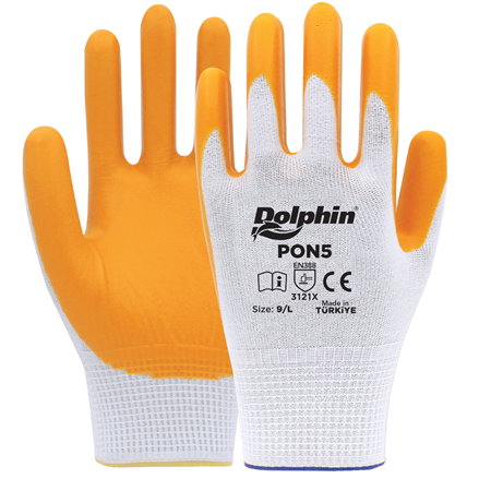 Dolphin Pon5 Nitril Eldiven  - Sarı