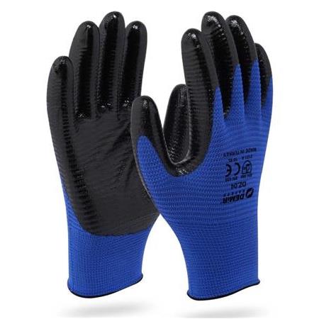 Demir Mavi Siyah Zebra Nitril Eldiven