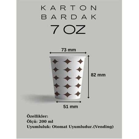 Karton Bardak 7oz  3000 Adet Koli
