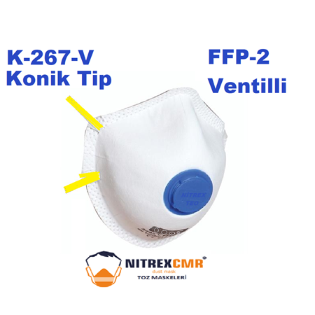 Toz Maskesi Ffp2 Ventilli - Konik Tip