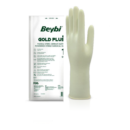 Beybi Steril Cerrahi Eldiven - Gold Plus Pudralı